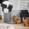 Sicherheitsgeländer 5 Platten 60 cm Metall schwarz