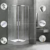 Spirit Matrix 80x80 cm gebogene Duschkabine mit Duschwanne