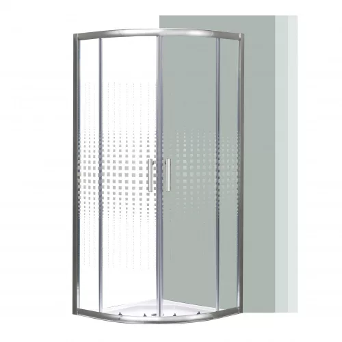 Spirit Matrix 90x90 cm gebogene Duschkabine ohne Duschwanne