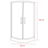 Spirit Matt 80x80 cm gebogene Duschkabine mit Duschwanne