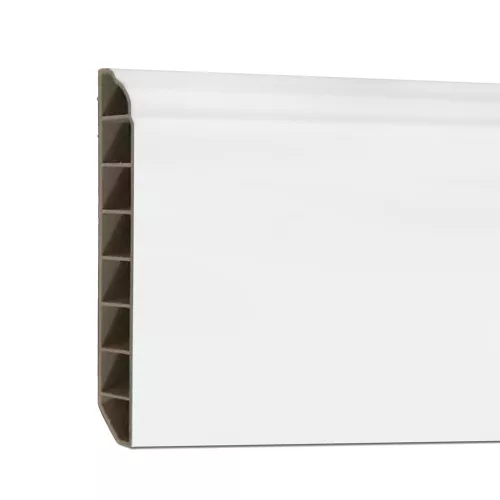 Vinyl SPC-Bodenkanten schneeweiß 2400x100x12 mm