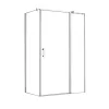Einfache asymmetrische Duschabtrennung 80x120 cm mit zu öffnender Tür ohne Duschwanne