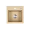 Nia quadratischer Einzelwaschtisch aus Granit mit Siphon beige