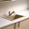 Nia quadratischer Einzelwaschtisch aus Granit mit Siphon beige
