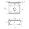Nia quadratischer Einzelwaschtisch aus Granit mit Siphon beige