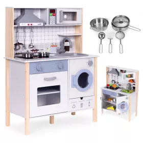   Holzspielzeug Küche mit Geräuschen Backofen Waschmaschine Küchenzubehör geführt