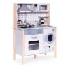 Holzspielzeug Küche mit Geräuschen Backofen Waschmaschine Küchenzubehör geführt