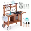 Outdoor-Kinderküche aus Holz mit Zubehör