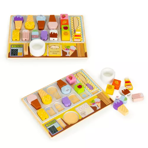 Eisverkäufer-Formen und Rollenspiel-Holzspielzeug-Set