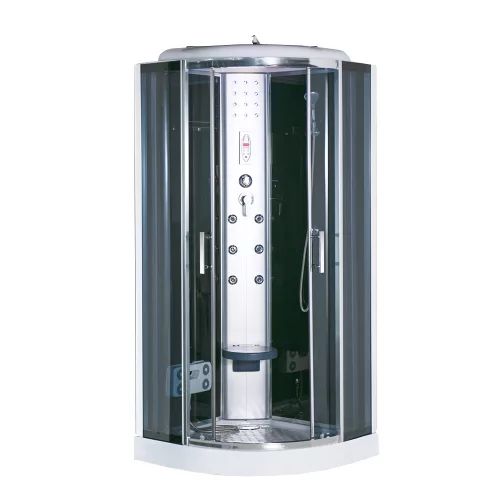 Vital Black 90x90 cm gebogene Hydromassage-Duschkabine
