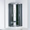 Vital Black 90x90 cm gebogene Hydromassage-Duschkabine