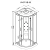 Vital Black 90x90 cm gebogene Hydromassage-Duschkabine