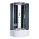 Vital Black 90x90 cm gebogene tiefe Badewanne Hydromassage-Duschkabine
