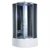 Vital Black 90x90 cm gebogene tiefe Badewanne Hydromassage-Duschkabine