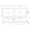 Flaches Design-Waschtischbecken 18x120x46 cm