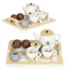 Teeservice aus Holz mit Teekanne und Tassen 17 Stück