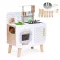 Spielküche aus Holz mit Backofen, Spüle und Küchenzubehör