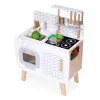 Spielküche aus Holz mit Backofen, Spüle und Küchenzubehör