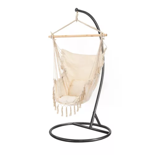 Puerto Hängematte mit Ständer beige-schwarz