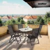 Gartentisch Vella aus Glas mit Metallgestell
