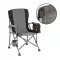 Leziter Comfort Plus Angelstuhl mit Armlehne und Becherhalter grau