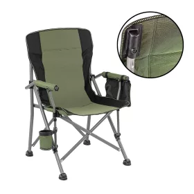   Leziter Comfort Plus Angelstuhl mit Armlehne und Becherhalter grün