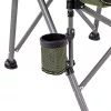 Leziter Comfort Plus Angelstuhl mit Armlehne und Becherhalter grün