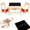 Kindermöbel Set Tisch 2 Stühle mit Kreidetafel