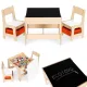Kindermöbel Set Tisch 2 Stühle mit Kreidetafel