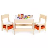 Kindermöbel Set Tisch 2 Stühle mit Kreidetafel